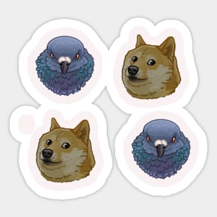 puppy and vulture Sticker